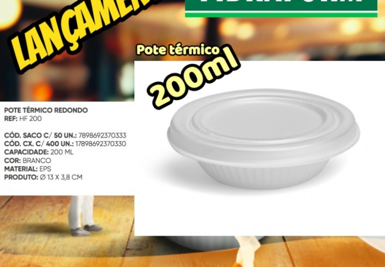 pote térmico redondo Fibraform 200ml - HF200